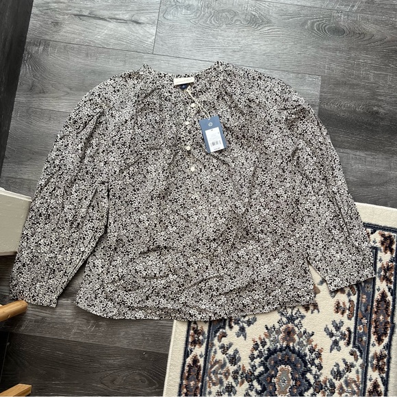 Universal Thread Tops - Universal Threads | Black Flora Peasant Blouse Sz M